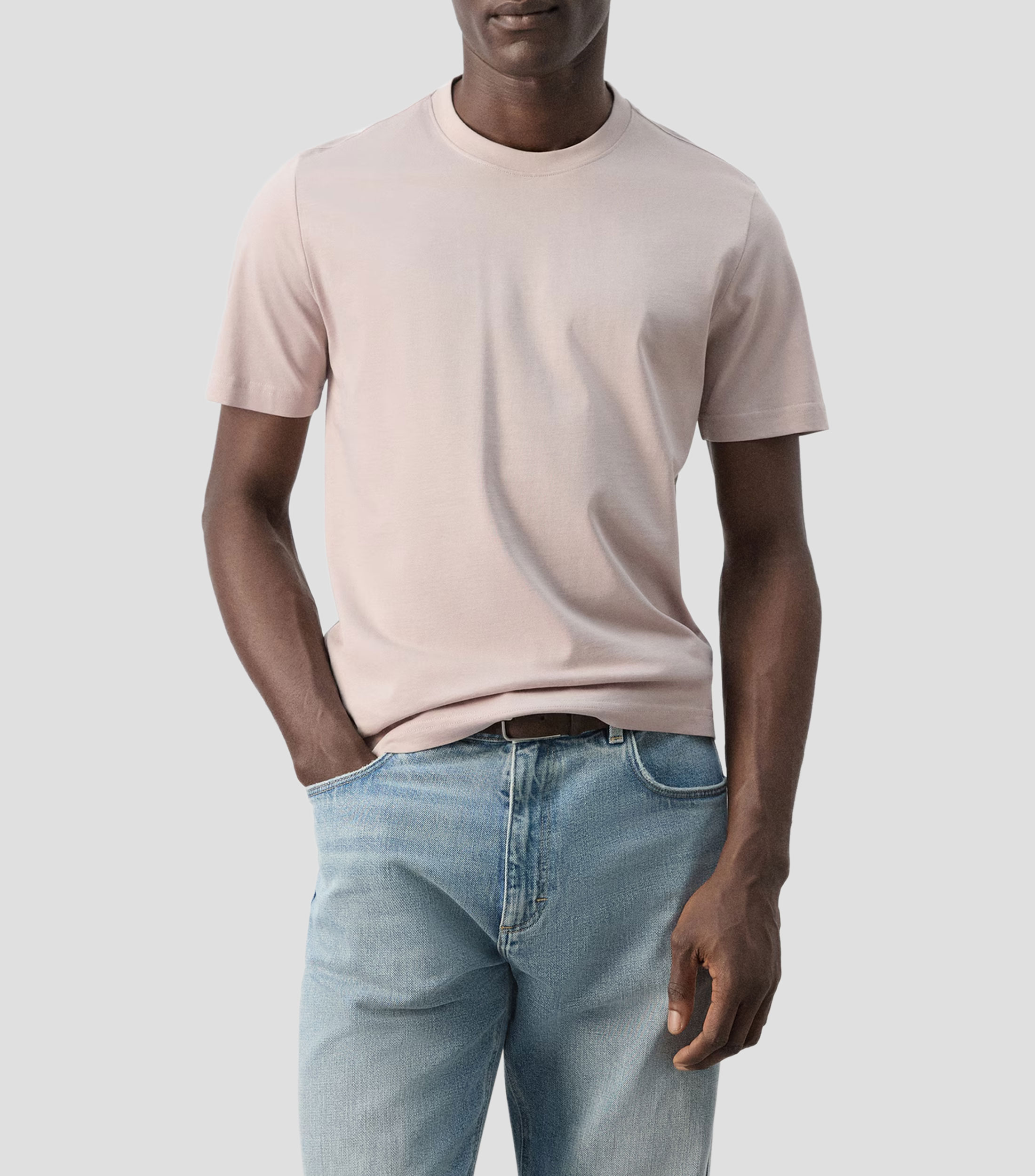 Playera cuello redondo manga corta lisa Hombre